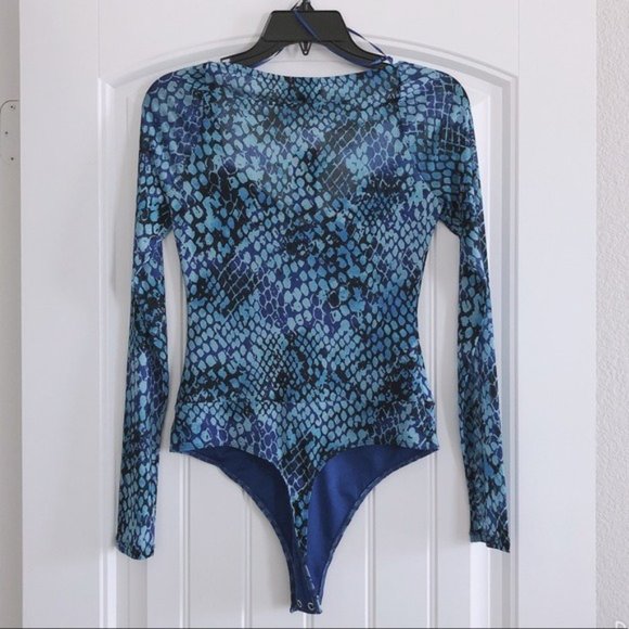 AFRM Thong Bodysuit The Romy Python Top Size S NWT - Picture 10 of 15